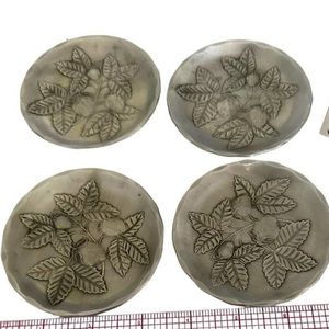 Wendell August Hand Forge Strawberry Handmade 3 3/8” Round Coaster Set of 4 NIB